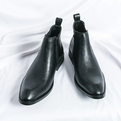 Heren Chelsea Boots Zwart Leer Elegant Design