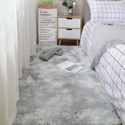 Fluffy Vloerkleed Microvezel Antislip Grijs Wit Bruin Slaapkamer Woonkamer Pluizig Tapijt Nachtkastje Shaggy Zacht