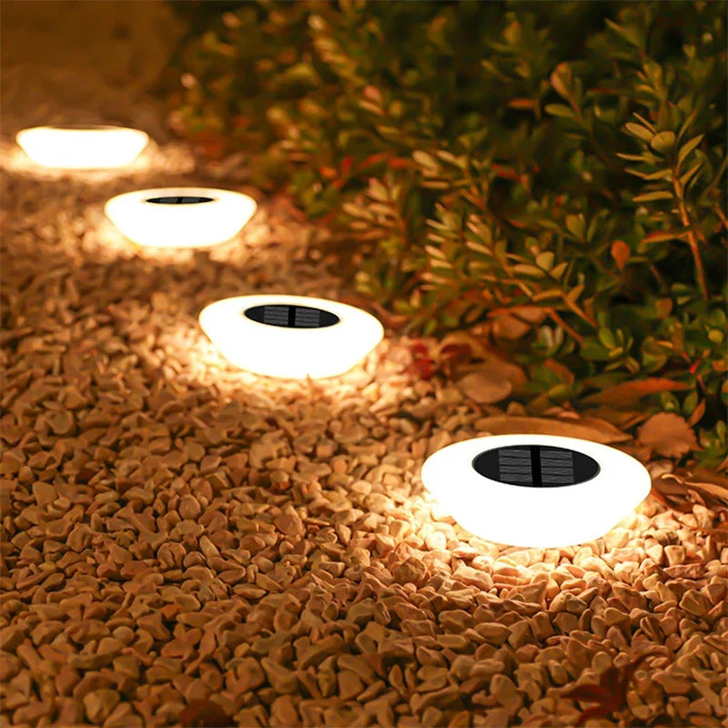 Solar Tuinverlichting 4-delig Set voor Paden en Borders Weervast LED Buitenlampen Automatisch Dag-Nacht Sensor Zwart