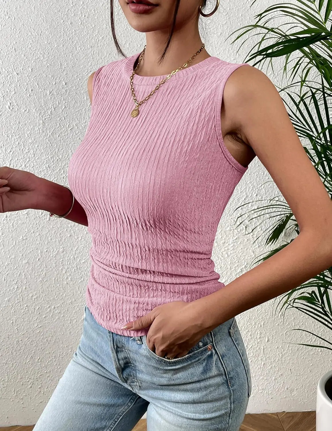 Damestanktop Hoge Hals Lente Zomer Top