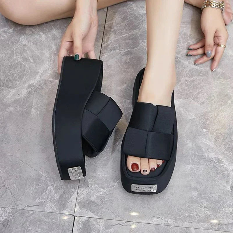 Rebel Slippers Zwart Leer Comfortabele Sloffen