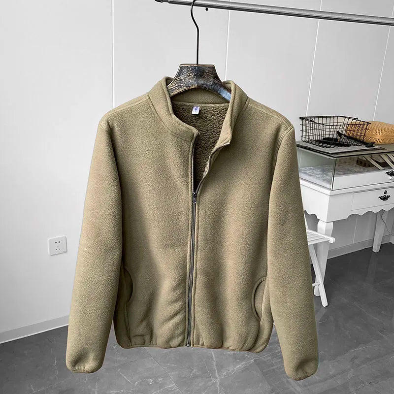 Zachte Fleece Jas met Opstaande Kraag Warm en Comfortabel