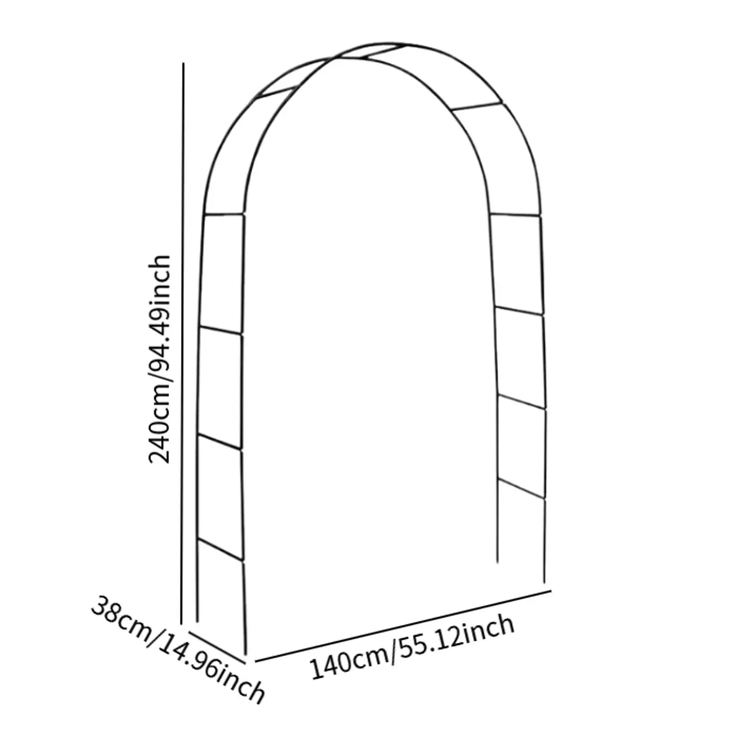 Metalen Tuinboog 240x140cm IJzer Klimplanten Rozen Bruiloft Boog Tuin Prieel DIY Rozenboog Wijnstok Pergola Buitendecoratie