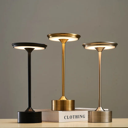 Draagbare Tafellamp Oplaadbaar met Touch Bediening en Drie Lichtstanden Metaal