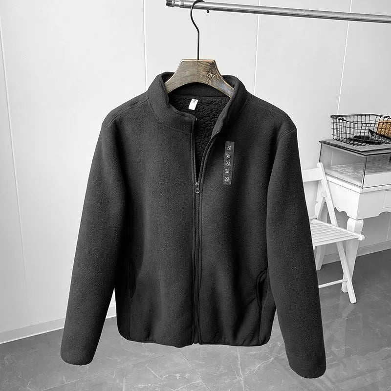 Zachte Fleece Jas met Opstaande Kraag Warm en Comfortabel