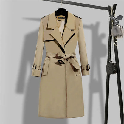 Dames Trenchcoat Vintage Stijl Hoogwaardig Gewassen