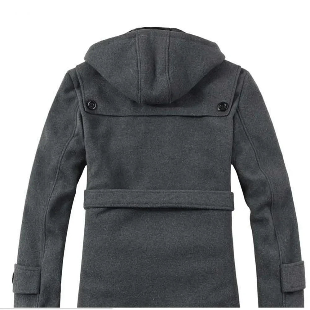 Heren Trenchcoat Gevoerd met Capuchon en Imitatiebont