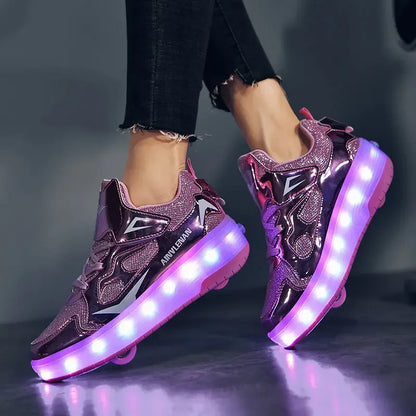 LED Rolschaatsen voor Kinderen met Verlichting en Verstelbare Wielen
