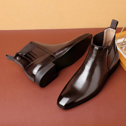 Leren Chelsea Boots voor Heren Glanzend Zwart