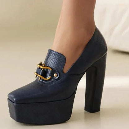 Dames Hakken met Platform en Blokhak Elegant