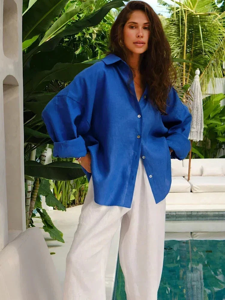 Vrouwelijke Oversized Bloes Elegante Stijl - StudioMarella