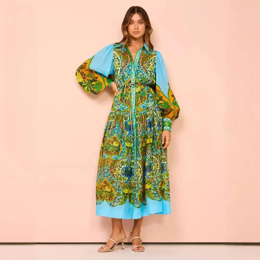 Vrouwelijke Zomerjurk met Bloemprint en Wijdere Mouwen