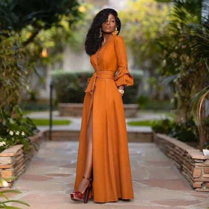 Lange Zomerjurk Maxi Jurk met Split Elegante Vrouwenjurk
