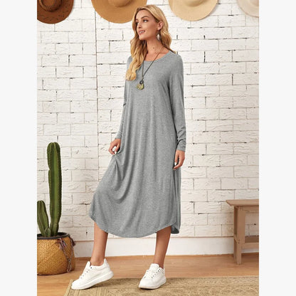Zomerjurk Rok Lang Mouw Casual Vrouwen