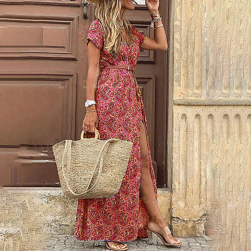 Lange Zomerjurk voor Vrouw Elegante Stijl Aurelia