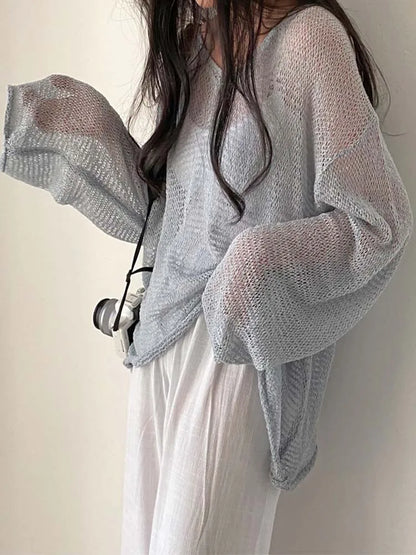 Dames Trui Lange Mouwen Streetwear Uitgesneden Model → Dames Trui Lange Mouwen Streetwear Oversized