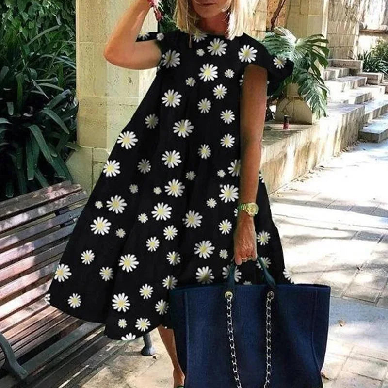Vrouwen Zomerjurk Losse Vintage Stijl Jurk