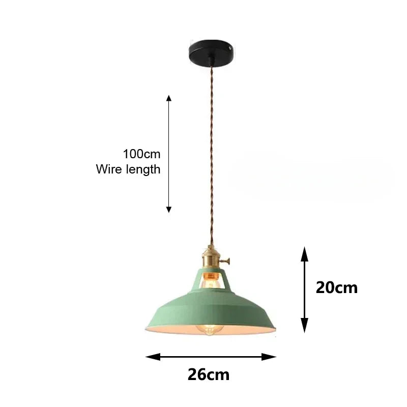 Aluminium hanglamp met E27 fitting in 8 moderne kleuren