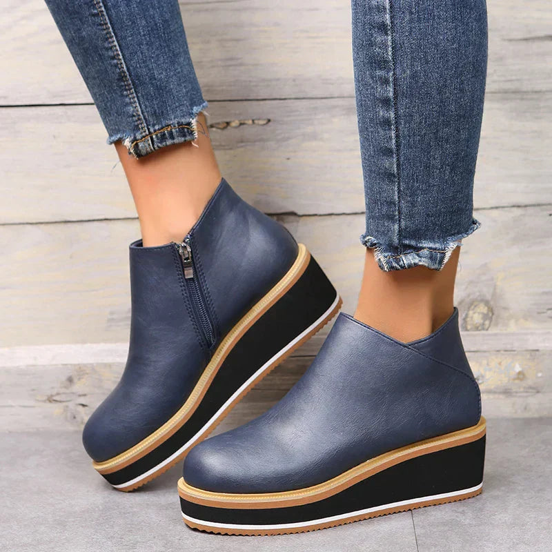 Dames Enkelboots Plateauzool Rits Sluiting