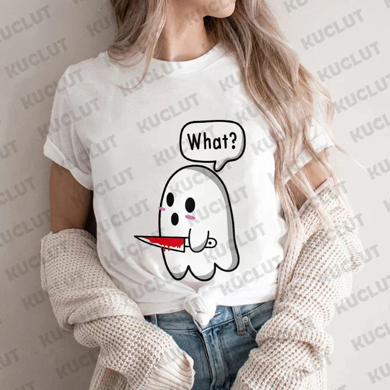 Grappige Spook T-Shirt Spookprint voor Mannen en Vrouwen