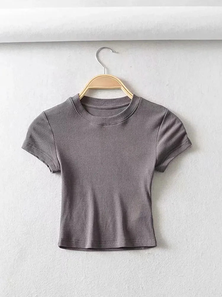 Zomerse Crop Top Vrouwelijk Strak Fit