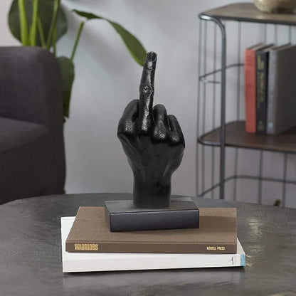 Beeldje Sculptuur Brutale Uitstraling Resin Decoratie Zwart 19cm Binnen Buiten