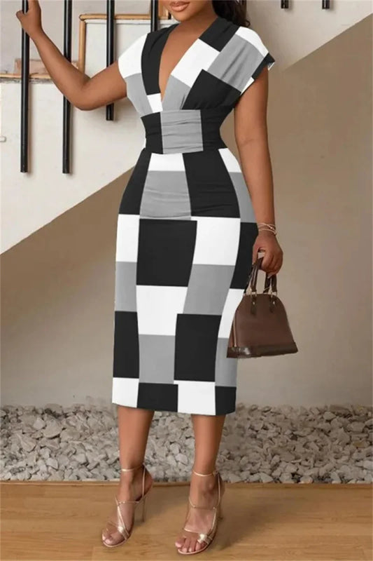 Korte Zwart Gladde Bodycon Jurk voor Vrouw - StudioMarella