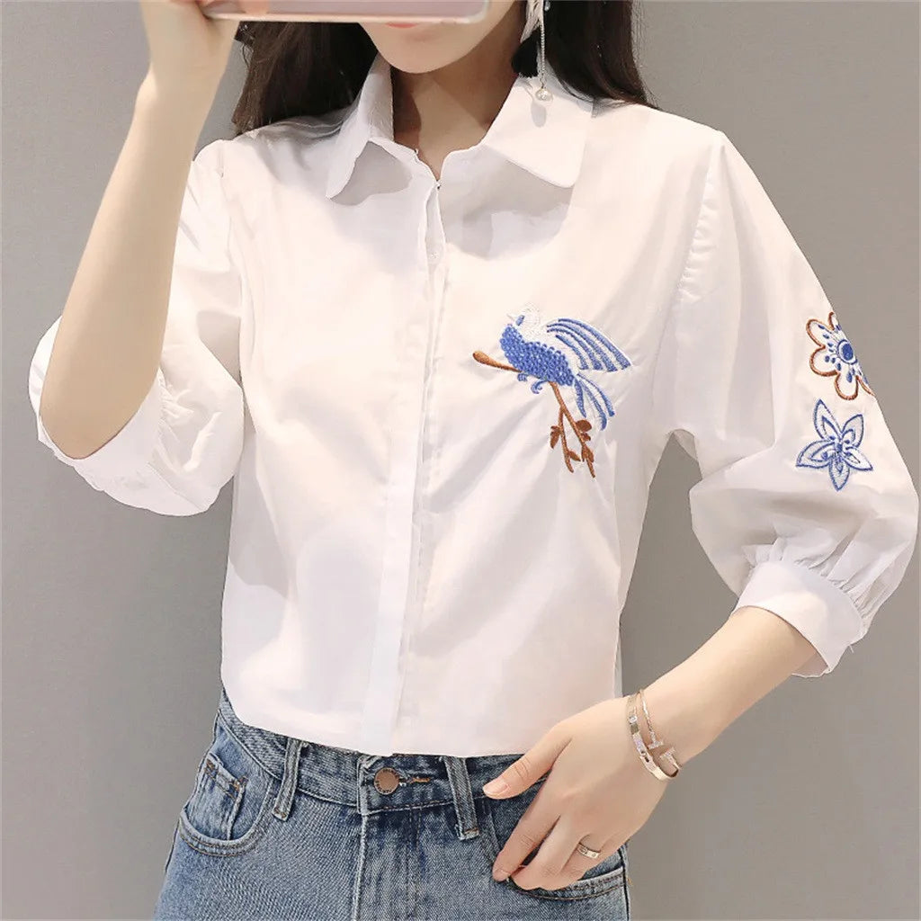 Vrouwelijke Elegante Blouse Met Kanten Details