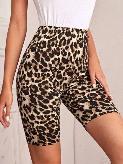 Dames Fietsbroek Luipaardprint Wielershort Sportief