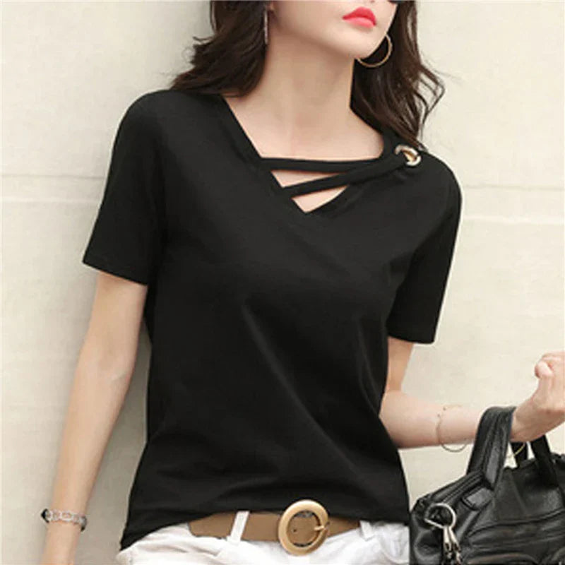 Luxe V-Hals T-Shirt Casual Mannen Kleding