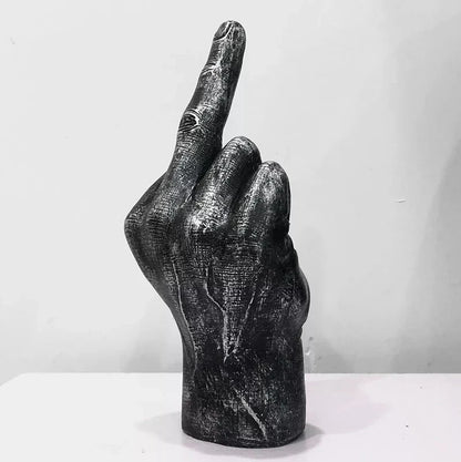 Beeldje Sculptuur Brutale Uitstraling Resin Decoratie Zwart 19cm Binnen Buiten