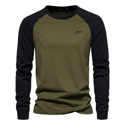 Heren Longsleeve Shirt Sportief Ronde Hals Casual
