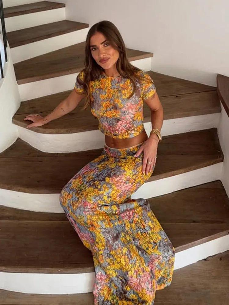 Zomer Jurk Set Gilet en Rok met Parelmoer voor Vrouw