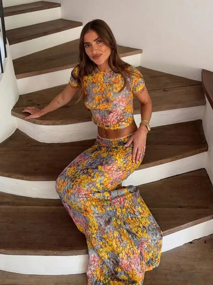 Zomer Jurk Set Gilet en Rok met Parelmoer voor Vrouw