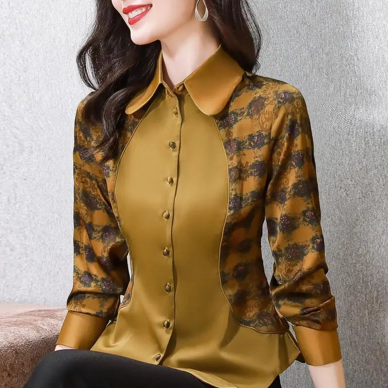 Vrouwen Blouse Lente Mode Patchwork Stof - StudioMarella
