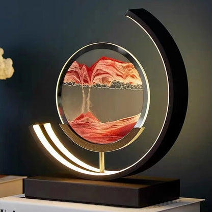 LED tafellamp acryl draaibaar zandlandschap zwart woonkamer slaapkamer sfeerlamp nachtlamp decoratieve lamp