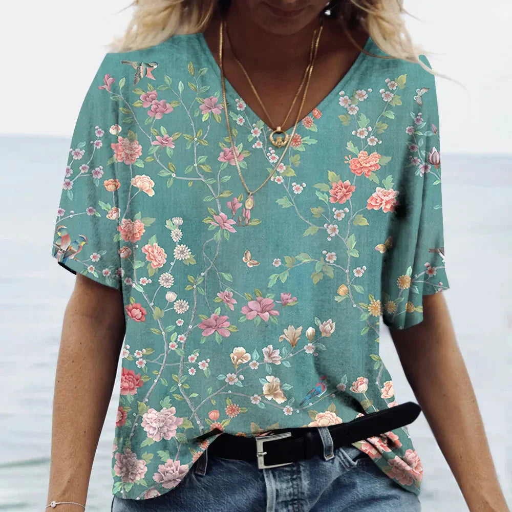 Korte Mouwen Zomer Shirt V-hals voor Mannen - StudioMarella