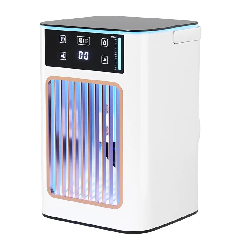 Compacte Luchtkoeler met USB Aansluiting voor Bureau en Thuis | Draagbare Desktop Ventilator met Bevochtiging voor Persoonlijke Verkoeling
