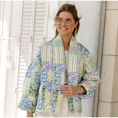Damesjas Gewatteerd Casual Patchwork Jas voor Vrouw