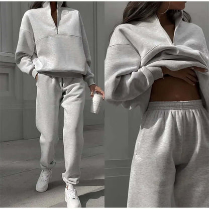 Dames Gebreide Set Trui en Broek Casual Tweedelig