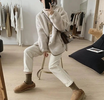 Dames Leren Look Jas Oversized Aruna Stijl