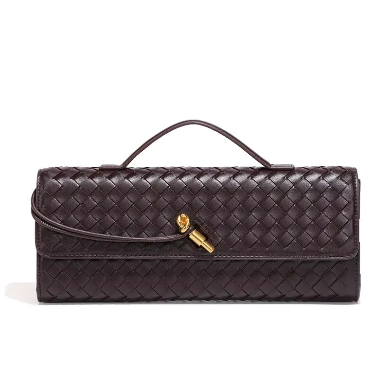 Vegan Leren Clutch Gevlochten Chique Design