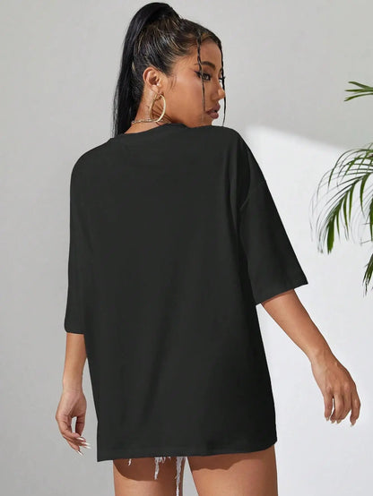 Vrouwelijke T-Shirt Lavendelprint Casual Katoen