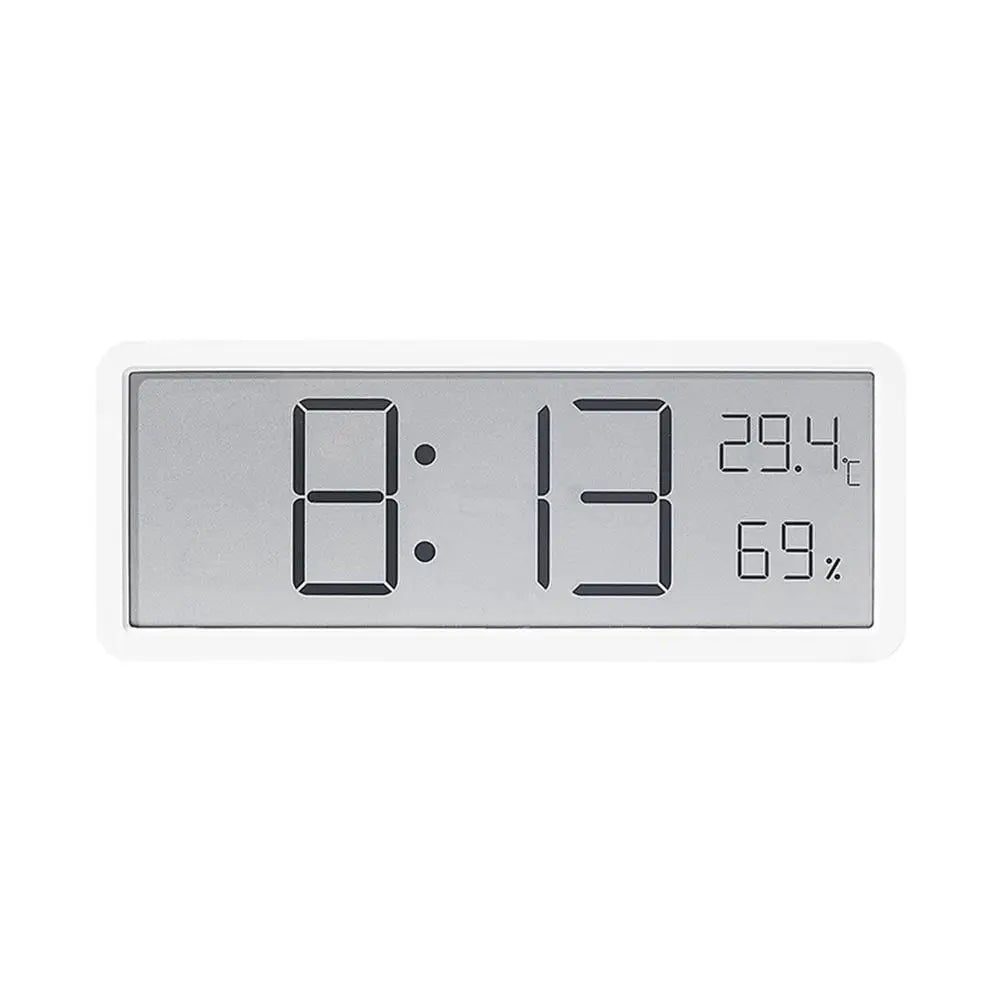 Digitale Wandklok met LED-Display – Temperatuur & Tijd – Modern Design – Wit & Zwart