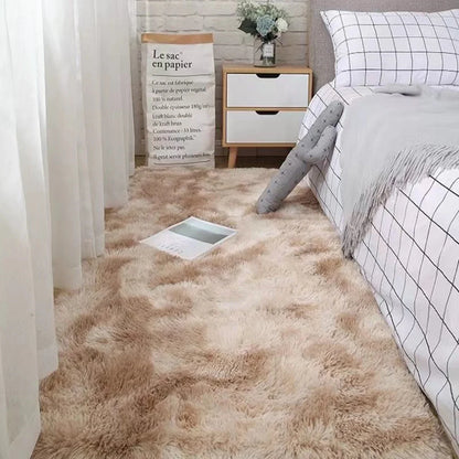 Fluffy Vloerkleed Microvezel Antislip Grijs Wit Bruin Slaapkamer Woonkamer Pluizig Tapijt Nachtkastje Shaggy Zacht