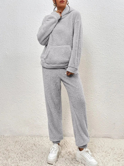 Dames Lounge Set Zacht met Kap en Joggingbroek