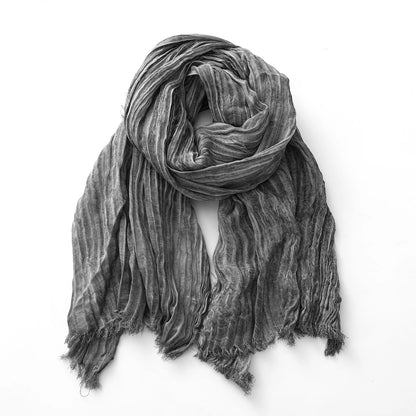 Katoenen Sjaal met Textuur en Linnen Look