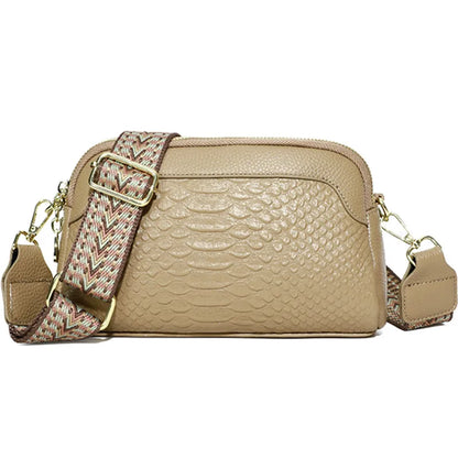 Lederen Messenger Tas met Crocodile Patroon