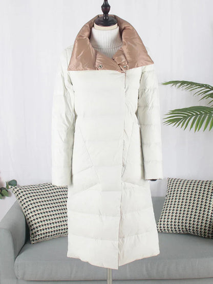 Dames Jas Geruit Warm en Stijlvol Lange Model