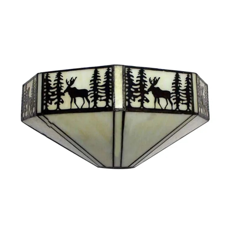 Tiffany Wandlamp Glas E27 Retro Blauw Woonkamer Slaapkamer Gang LED Wandverlichting Pastorale Stijl Eetkamer Studeerkamer